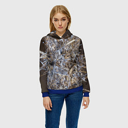 Толстовка-худи женская Острые стёкла и иглы, цвет: 3D-синий — фото 2