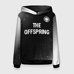 Толстовка-худи женская The Offspring glitch на темном фоне: символ сверху, цвет: 3D-черный