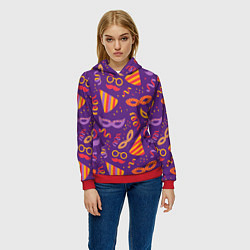 Толстовка-худи женская Маскарад, цвет: 3D-красный — фото 2