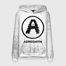 Женская толстовка Aerosmith с потертостями на светлом фоне