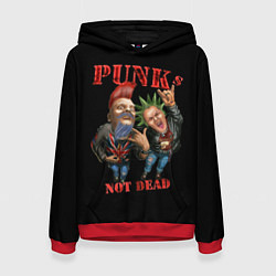 Толстовка-худи женская Punks Not Dead - панки хой, цвет: 3D-красный