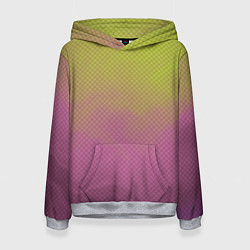 Толстовка-худи женская Салатово-розовый дым - Хуф и Ся, цвет: 3D-меланж
