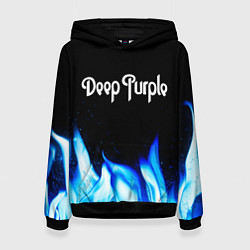 Толстовка-худи женская Deep Purple blue fire, цвет: 3D-черный