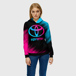 Толстовка-худи женская Toyota - neon gradient, цвет: 3D-черный — фото 2