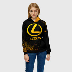 Толстовка-худи женская Lexus - gold gradient, цвет: 3D-черный — фото 2