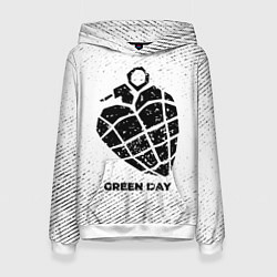 Женская толстовка Green Day с потертостями на светлом фоне