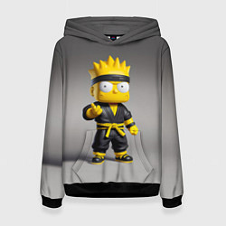 Толстовка-худи женская Bart Simpson - ninja - Japan, цвет: 3D-черный