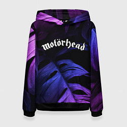 Толстовка-худи женская Motorhead neon monstera, цвет: 3D-черный