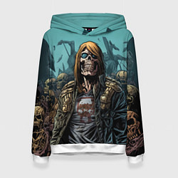 Толстовка-худи женская Iron Maiden Fallen Angel, цвет: 3D-белый