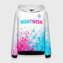 Женская толстовка Nightwish neon gradient style: символ сверху