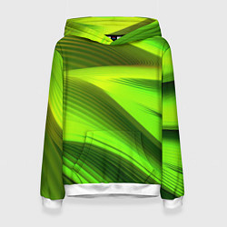 Толстовка-худи женская Светлый зеленый абстрактный фон, цвет: 3D-белый