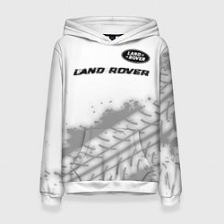 Женская толстовка Land Rover speed на светлом фоне со следами шин: с