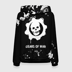Толстовка-худи женская Gears of War glitch на темном фоне, цвет: 3D-черный