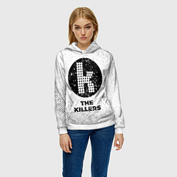 Толстовка-худи женская The Killers с потертостями на светлом фоне, цвет: 3D-белый — фото 2