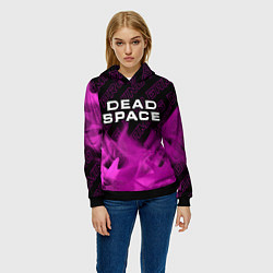 Толстовка-худи женская Dead Space pro gaming: символ сверху, цвет: 3D-черный — фото 2