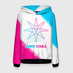 Толстовка-худи женская Dark Souls neon gradient style, цвет: 3D-черный