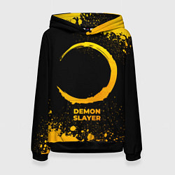 Толстовка-худи женская Demon Slayer - gold gradient, цвет: 3D-черный