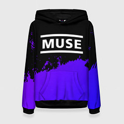 Толстовка-худи женская Muse purple grunge, цвет: 3D-черный