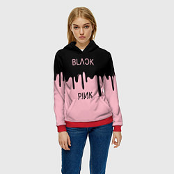Толстовка-худи женская Blackpink - краски, цвет: 3D-красный — фото 2
