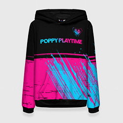 Женская толстовка Poppy Playtime - neon gradient: символ сверху