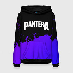 Толстовка-худи женская Pantera purple grunge, цвет: 3D-черный