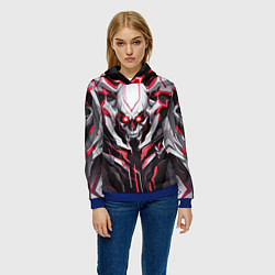 Толстовка-худи женская Кибернетический череп, цвет: 3D-синий — фото 2