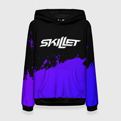 Толстовка-худи женская Skillet purple grunge, цвет: 3D-черный