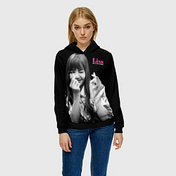 Толстовка-худи женская Blackpink Lisa Sign of love, цвет: 3D-черный — фото 2