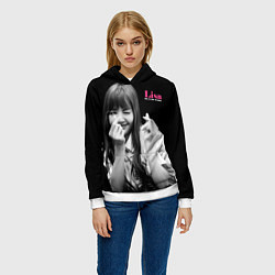 Толстовка-худи женская Blackpink Lisa Sign of love, цвет: 3D-белый — фото 2