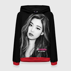 Толстовка-худи женская Jennie Kim Blackpink, цвет: 3D-красный