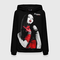 Толстовка-худи женская Blackpink Jennie Red dress, цвет: 3D-черный