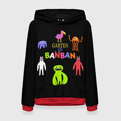 Толстовка-худи женская Детский сад Банбана персонажи, цвет: 3D-красный