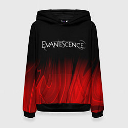Толстовка-худи женская Evanescence red plasma, цвет: 3D-черный