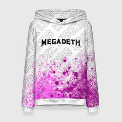 Толстовка-худи женская Megadeth rock legends: символ сверху, цвет: 3D-белый