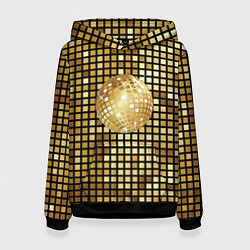 Женская толстовка Золотой диско шар и золотая мозаика