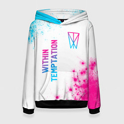 Женская толстовка Within Temptation neon gradient style: надпись, си