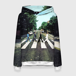 Толстовка-худи женская The Beatles альбом Abbey Road, цвет: 3D-белый