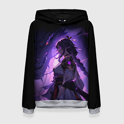 Толстовка-худи женская Мрачный геншин импакт - Raiden, цвет: 3D-меланж