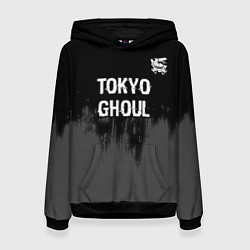 Женская толстовка Tokyo Ghoul glitch на темном фоне: символ сверху