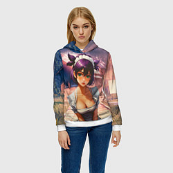 Толстовка-худи женская Лена - Бесконечное лето, цвет: 3D-белый — фото 2