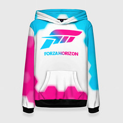 Толстовка-худи женская Forza Horizon neon gradient style, цвет: 3D-черный