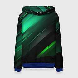 Женская толстовка Black green abstract