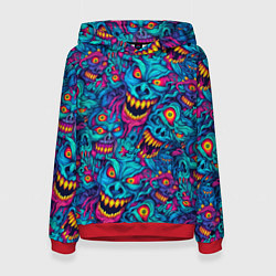 Женская толстовка Неоновые монстры - graffiti art style pattern