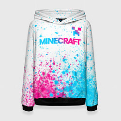 Женская толстовка Minecraft neon gradient style: символ сверху