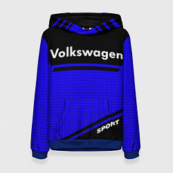Толстовка-худи женская Volkswagen sport blue, цвет: 3D-синий