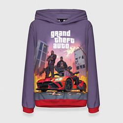 Толстовка-худи женская Grand Theft Auto - game, цвет: 3D-красный