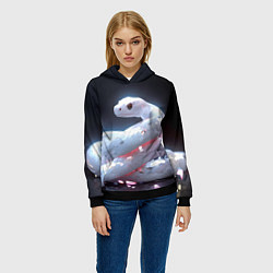Толстовка-худи женская Лунный змей, цвет: 3D-черный — фото 2