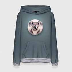 Толстовка-худи женская Забавная коала, цвет: 3D-меланж