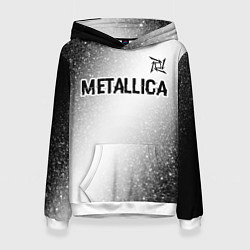 Женская толстовка Metallica glitch на светлом фоне: символ сверху