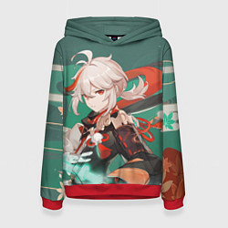 Толстовка-худи женская Kaedehara Kazuha Genshin Impact, цвет: 3D-красный